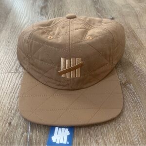 Undefeated Quilted SnapBack Cap Tan Embroidered One Size